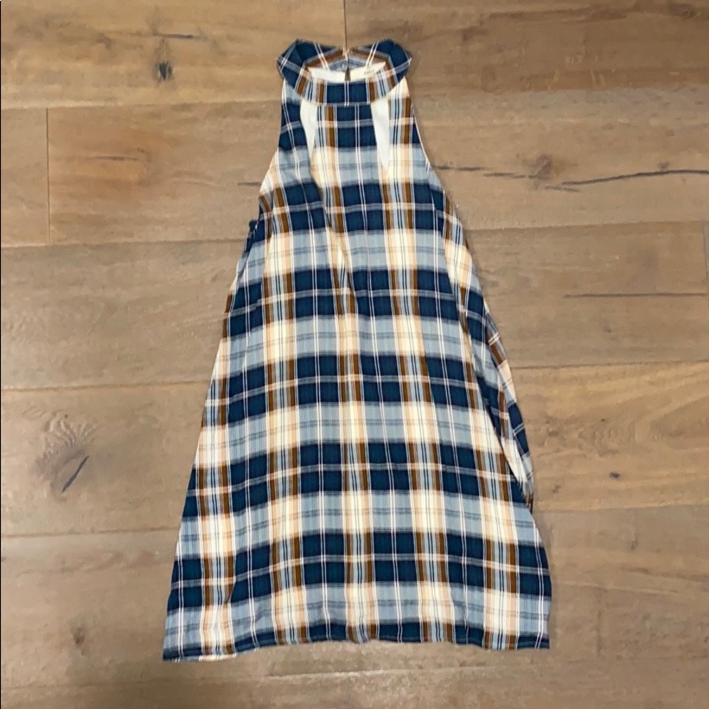 Plaid halter dress